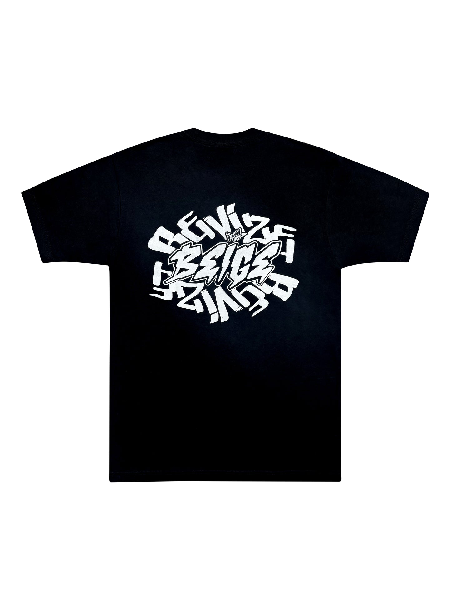 BEIGE & REVIZE TEE - BLACK