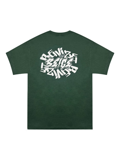 BEIGE & REVIZE TEE - GREEN
