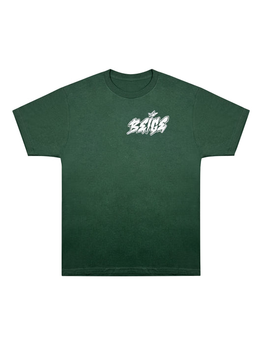 BEIGE & REVIZE TEE - GREEN