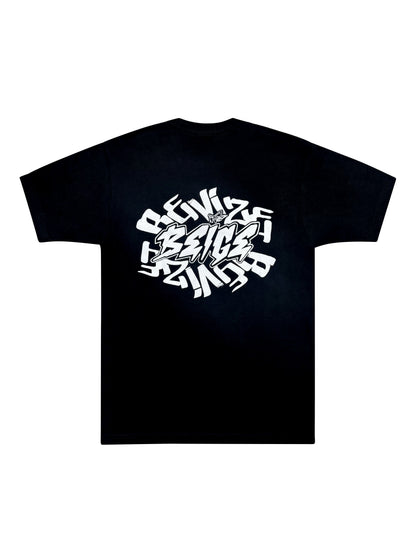 BEIGE & REVIZE TEE - BLACK